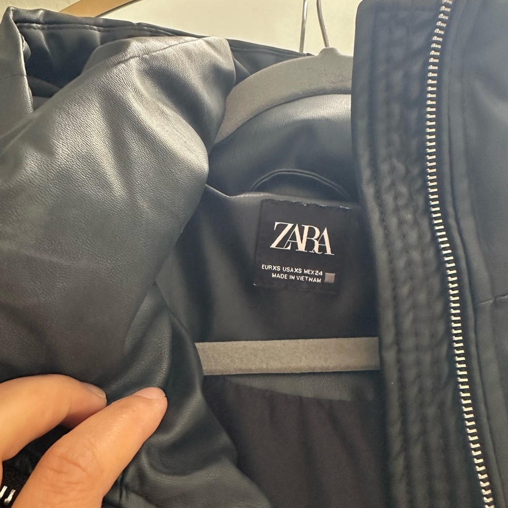 Zara Black Bomber Jacket with Smooth Finish
